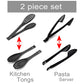 Detachable Kitchen Tong and Black Pasta Server - Bundle of 2
